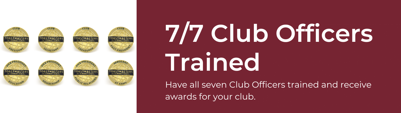 Pheonix award - Have all seven club officers trained and receive exciting awards for your committee.