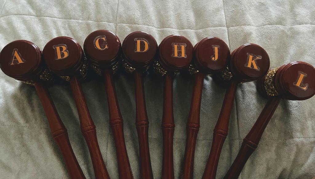 8 Gavel with letters
